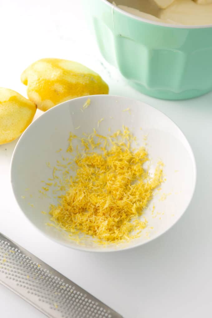 bowl of lemon zest