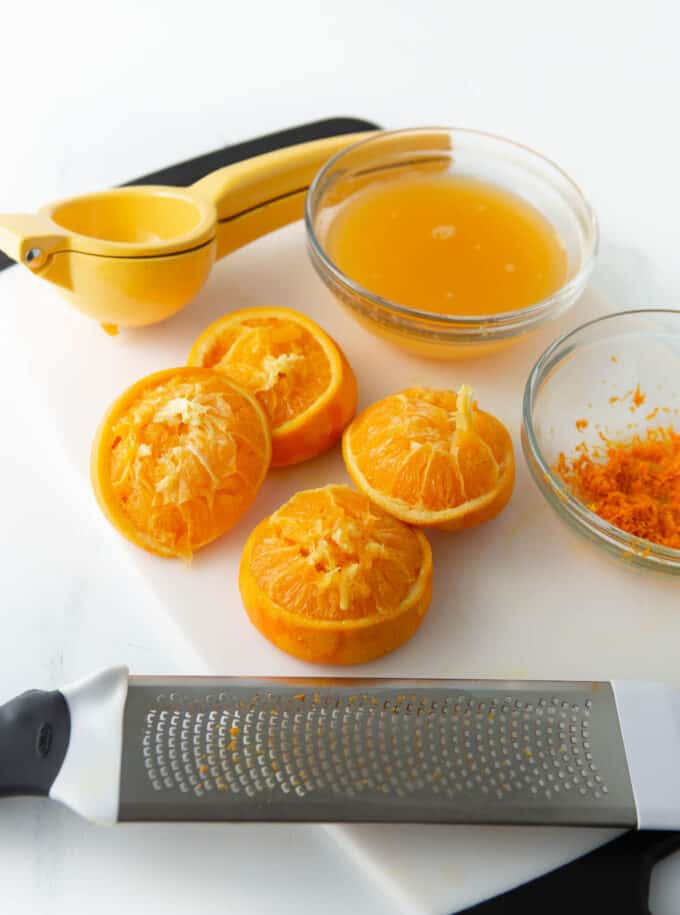 zesting and juicing oranges