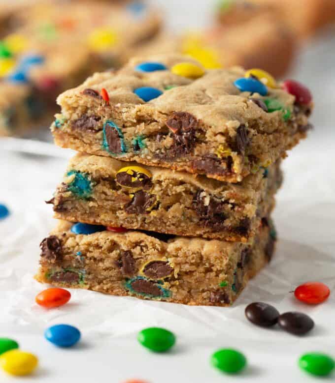 monster cookie bar stack