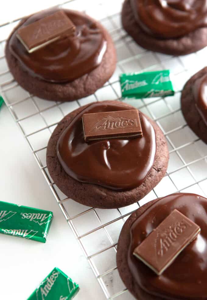 fudgy andes mint cookies