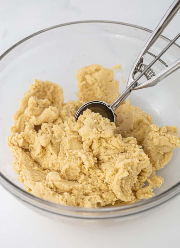 bowl of sugar cookie dough