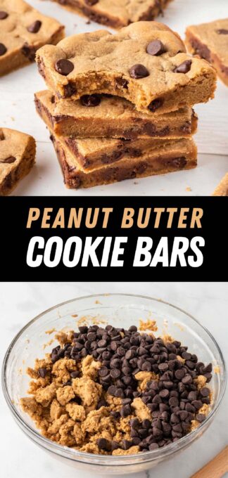 peanut butter chocolate chip cookie bar pin