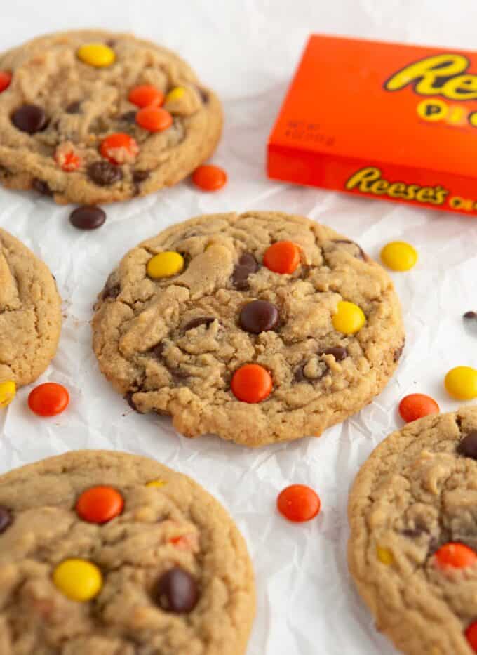 chewy reeses pieces cookie