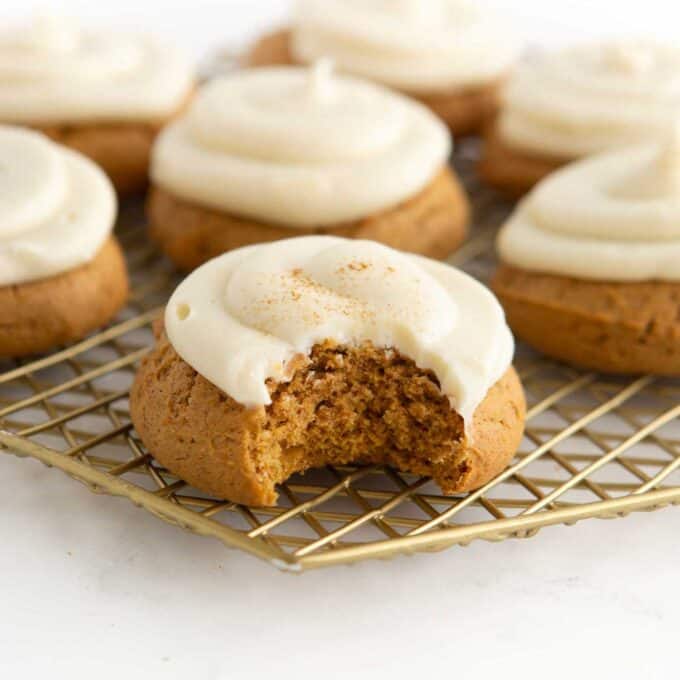 soft pumpkin cookies with cream cheese frosting