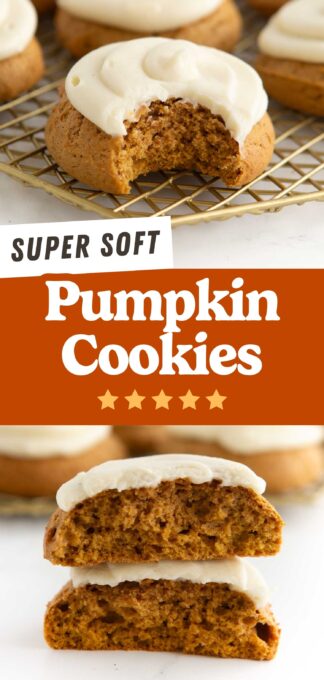 soft & fluffy pumpkin cookies pin