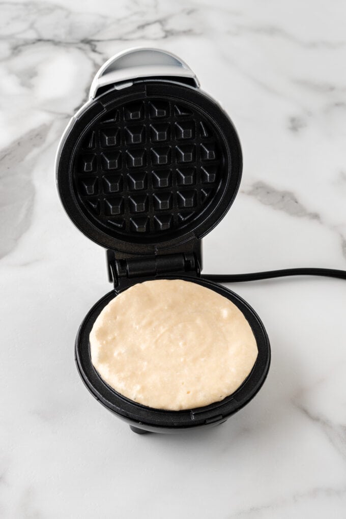 waffle batter spread smooth in dash mini waffle maker