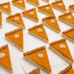 sugar cookie bar decorated as slice of pumpkin pie