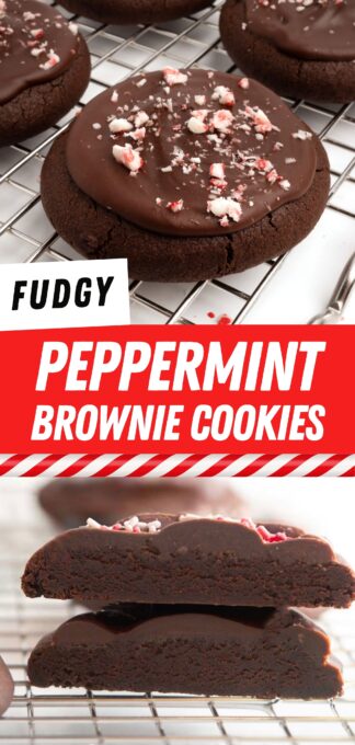 chocolate peppermint brownie cookie pin