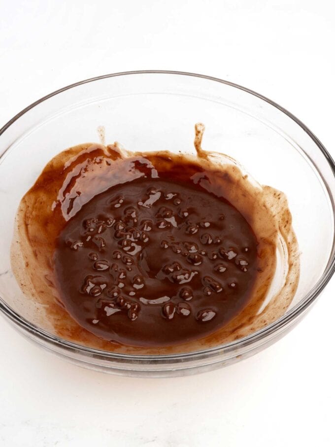 bowl of melted chocolate and butter