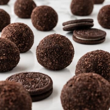 oreo balls without dipping in chocolate; rolled in crumbs