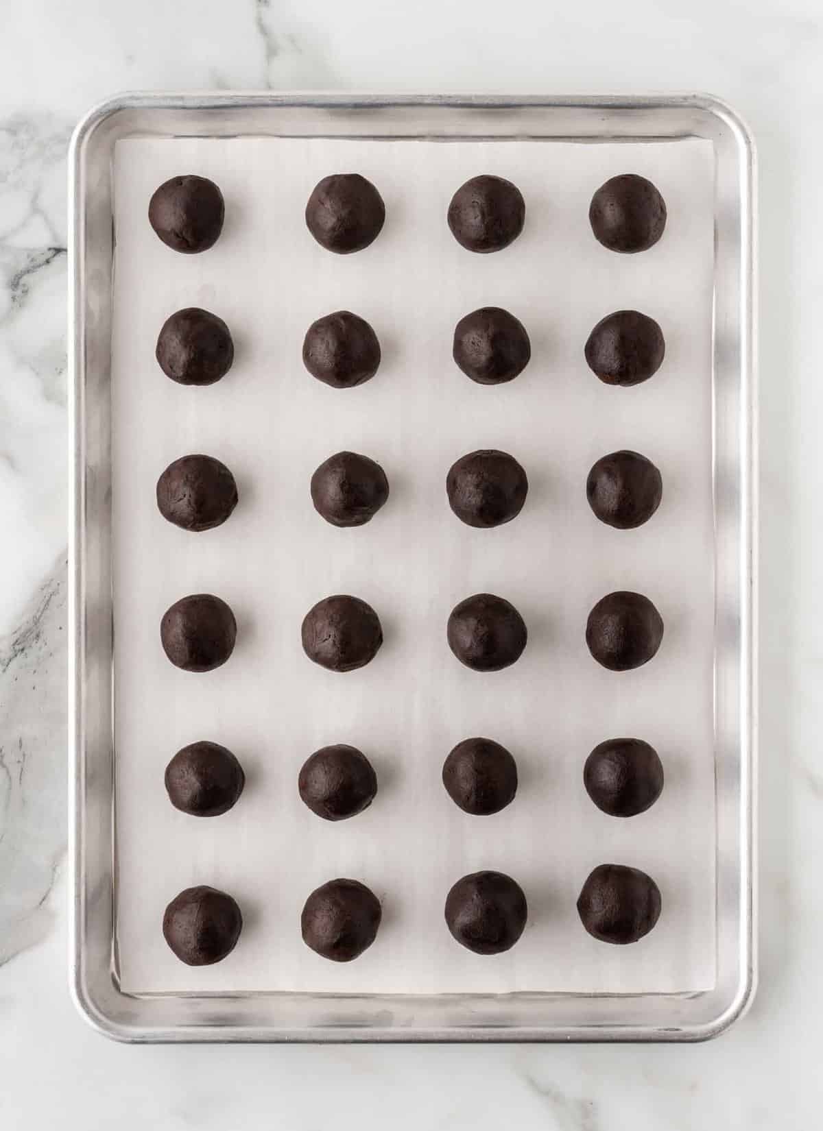 tray of rolled oreo truffle balls