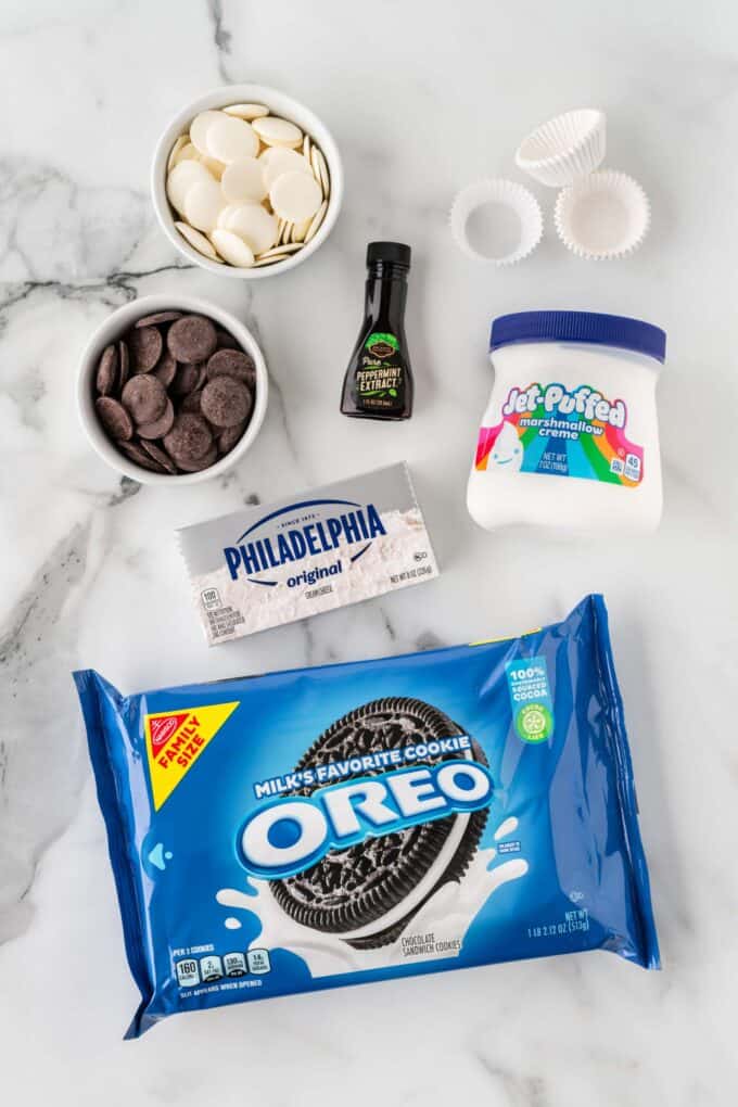 ingredients for easy no dipping oreo truffle balls