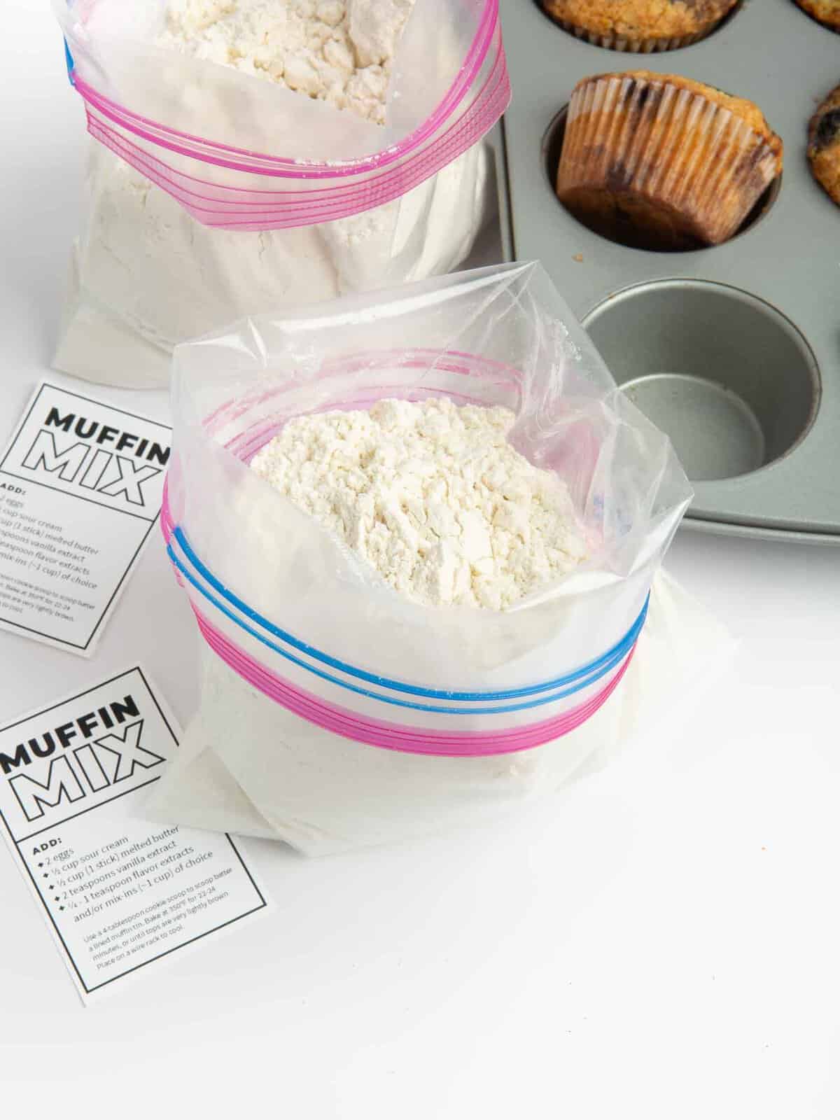 homemade muffin mix in bag