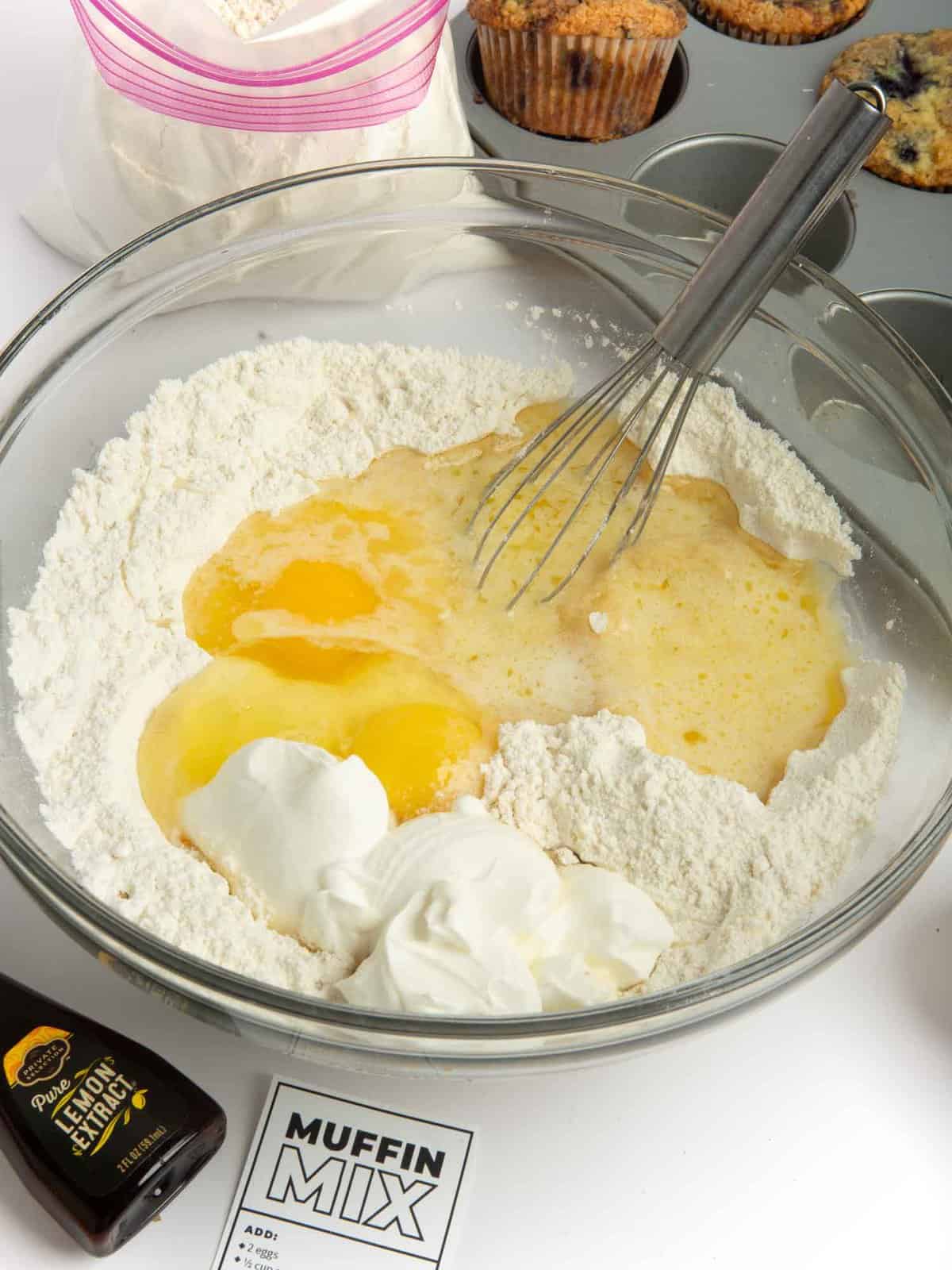 homemade muffin mix in bowl