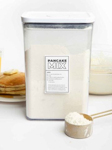 homemade pancake mix in a container