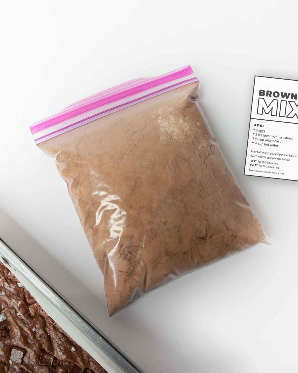 bag of homemade brownie mix