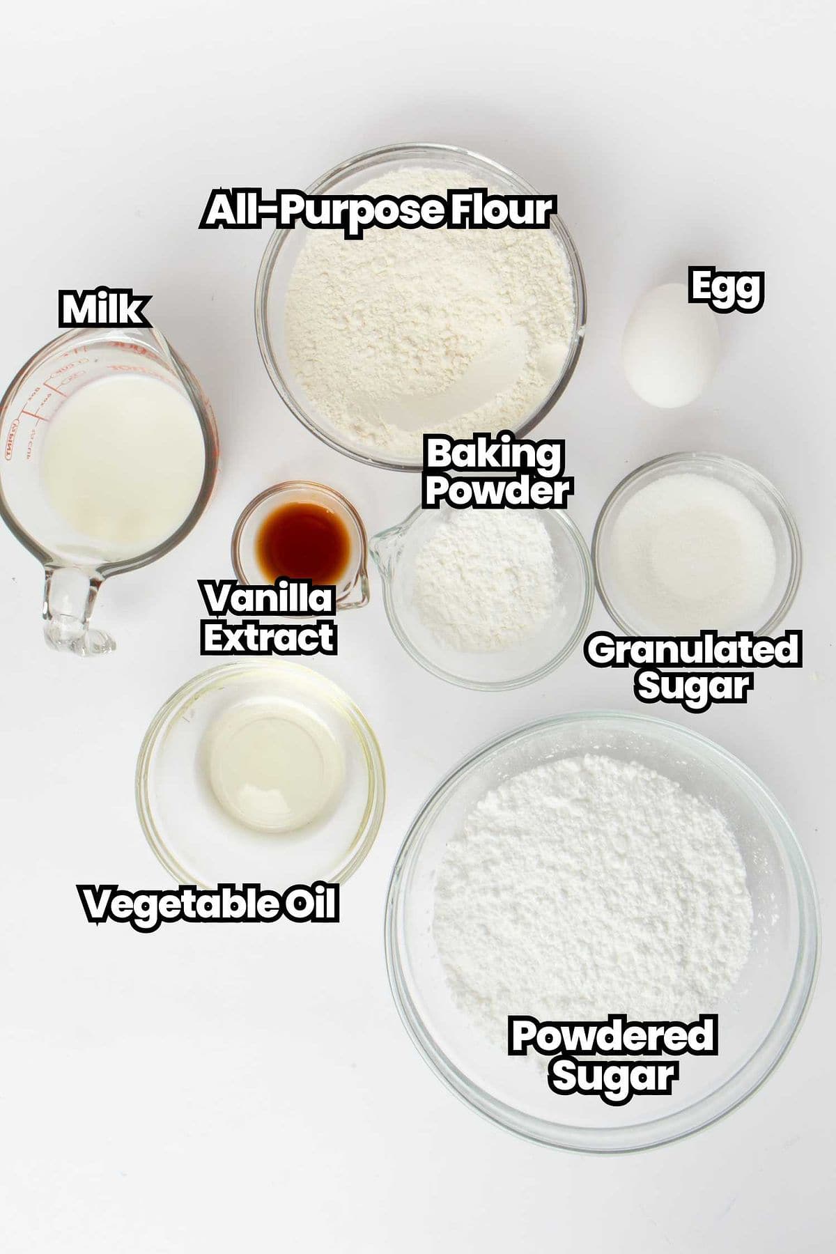 ingredients for easy funnel cakes