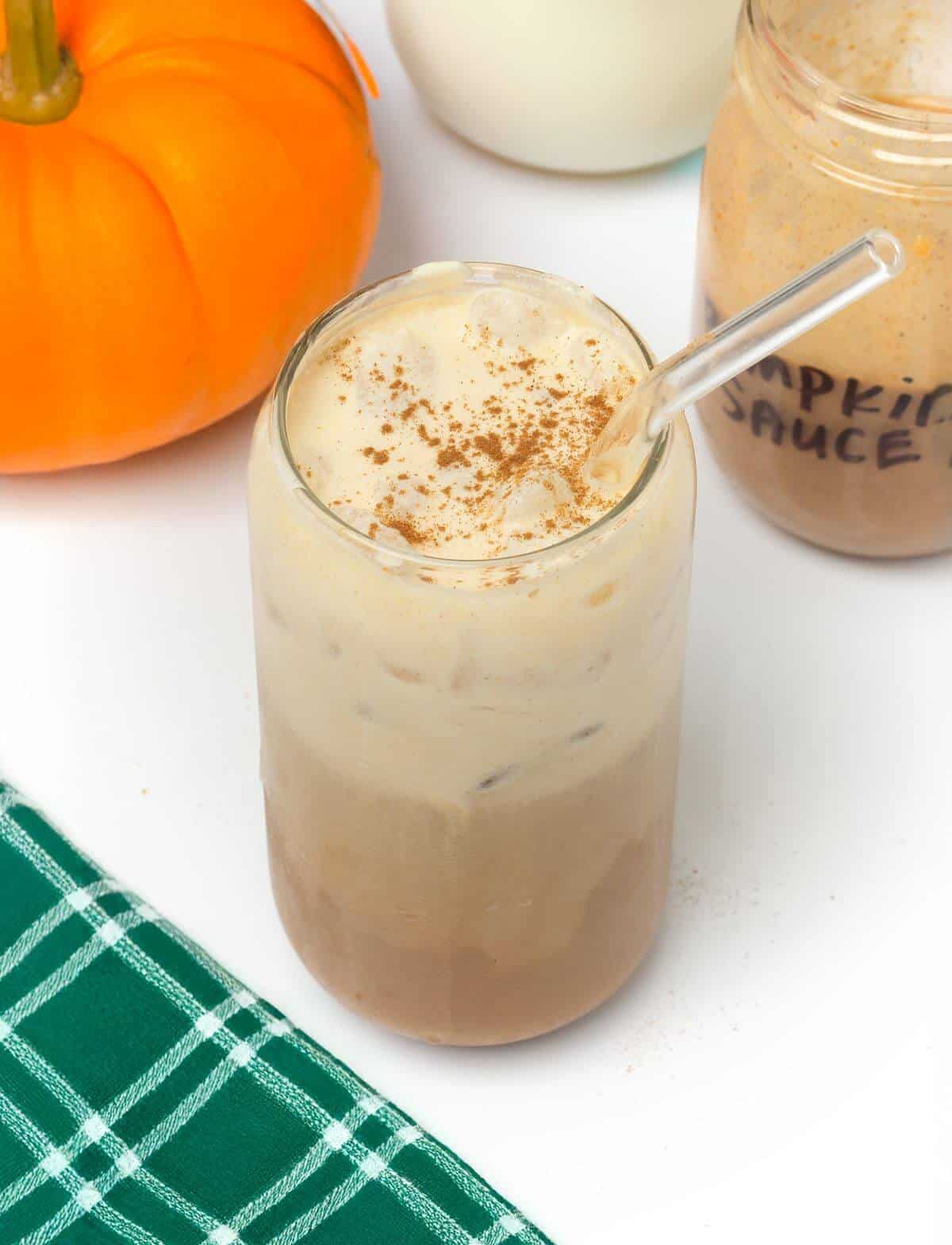 pumpkin cream cold brew in glass