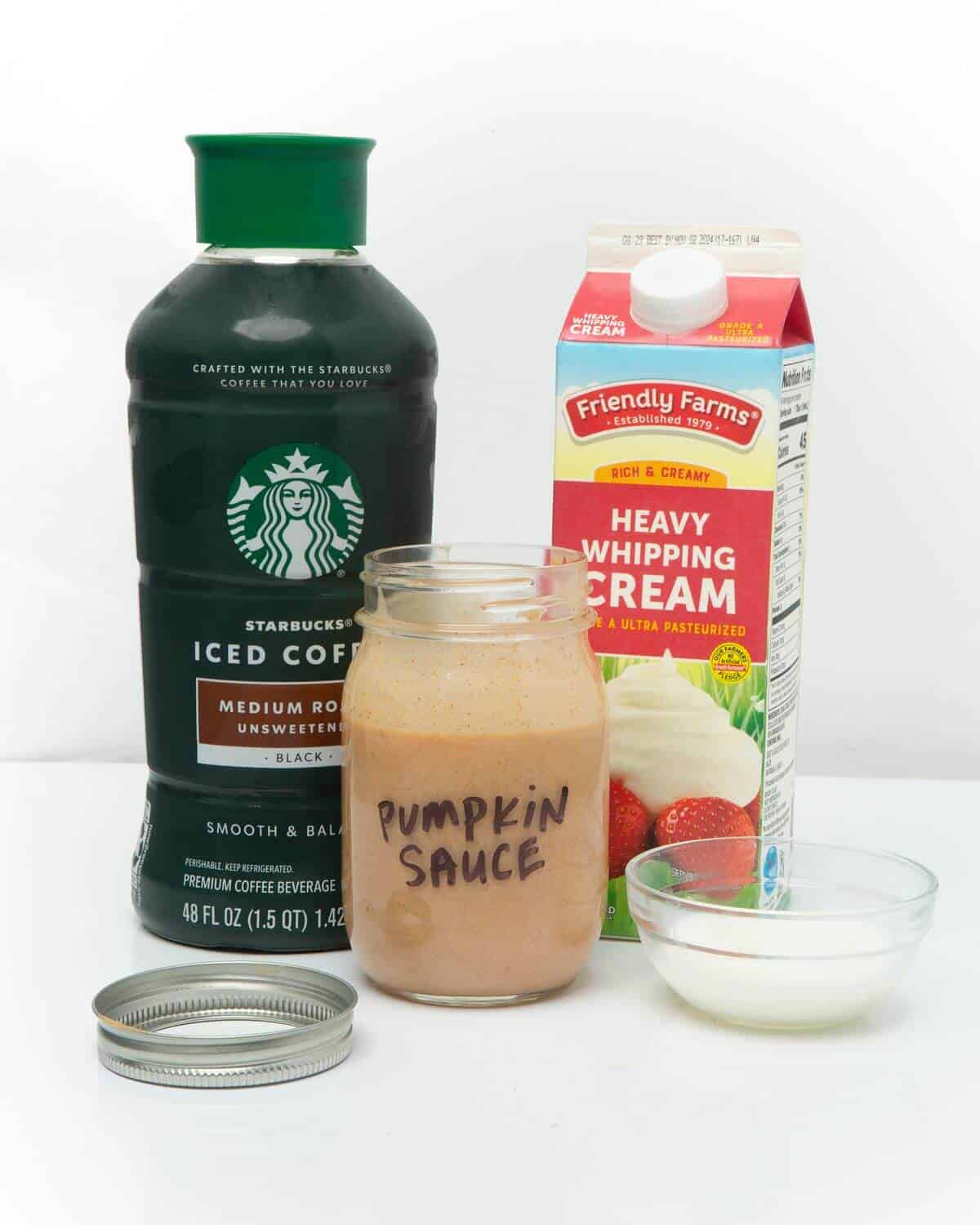 ingredients for pumpkin cream cold brew