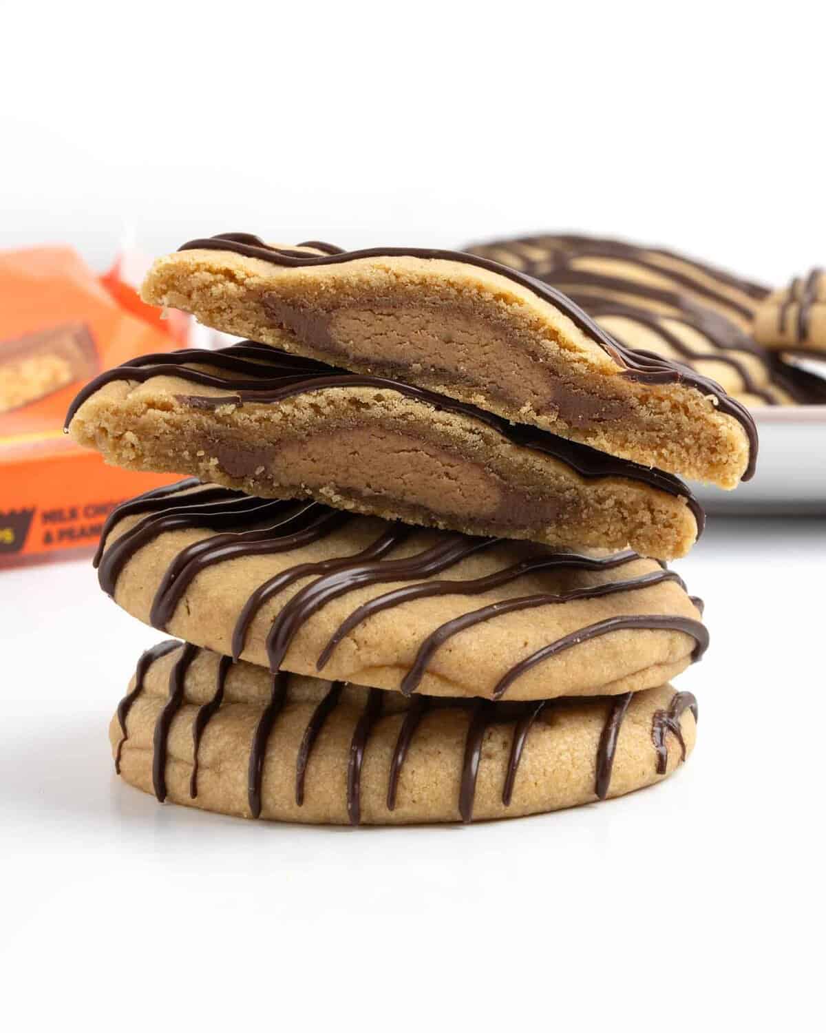 stacked reeses cup cookies