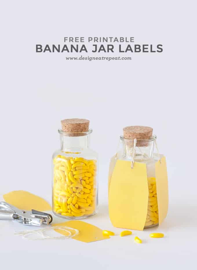 Banana Printable Candy Jar Labels by Design Eat Repeat