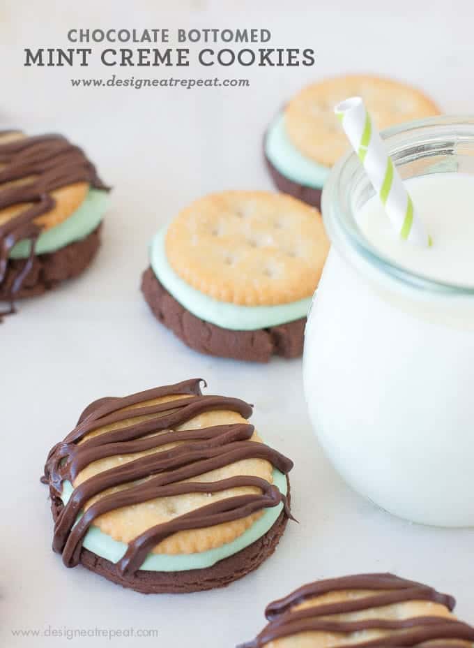 Chocolate Bottomed Mint Creme Cookies