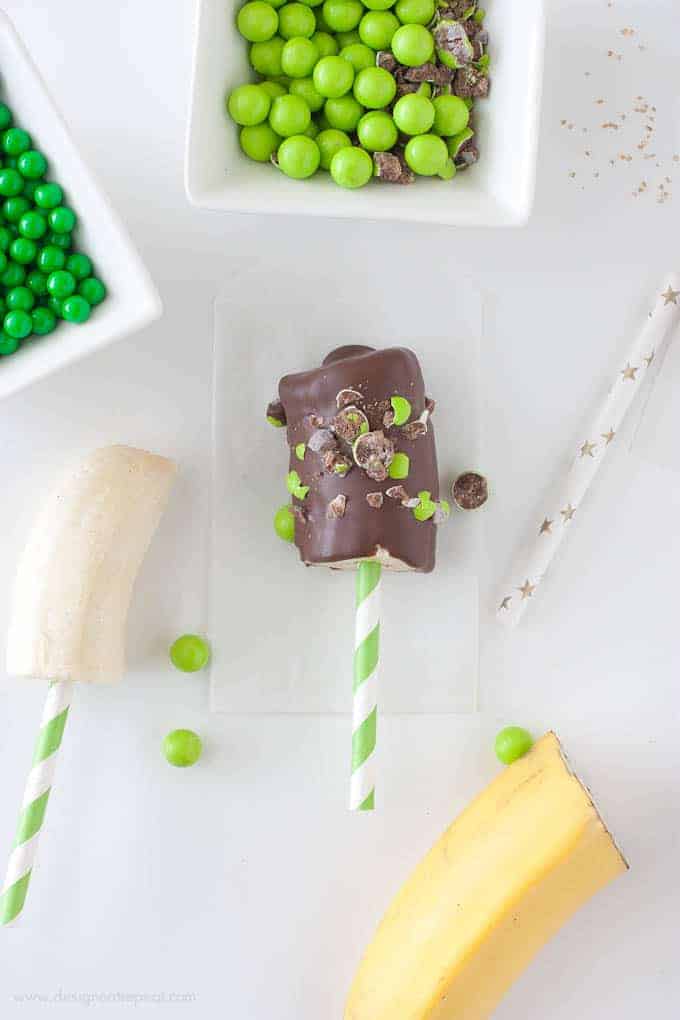 Chocolate Dipped Banana Pops |Design Eat Repeat