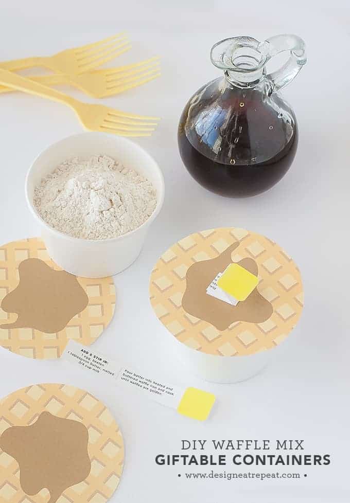 DIY Waffle Mix | Includes link to the printable "Waffle Lids" so you can gift in style!