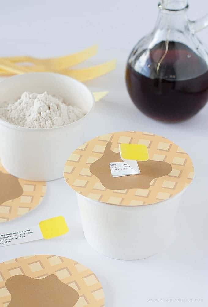 DIY Waffle Mix | Includes link to the printable "Waffle Lids" so you can gift them in style!