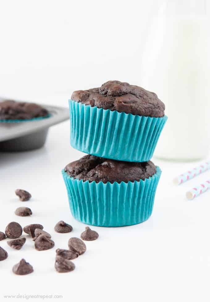 Double Chocolate Protein Muffins