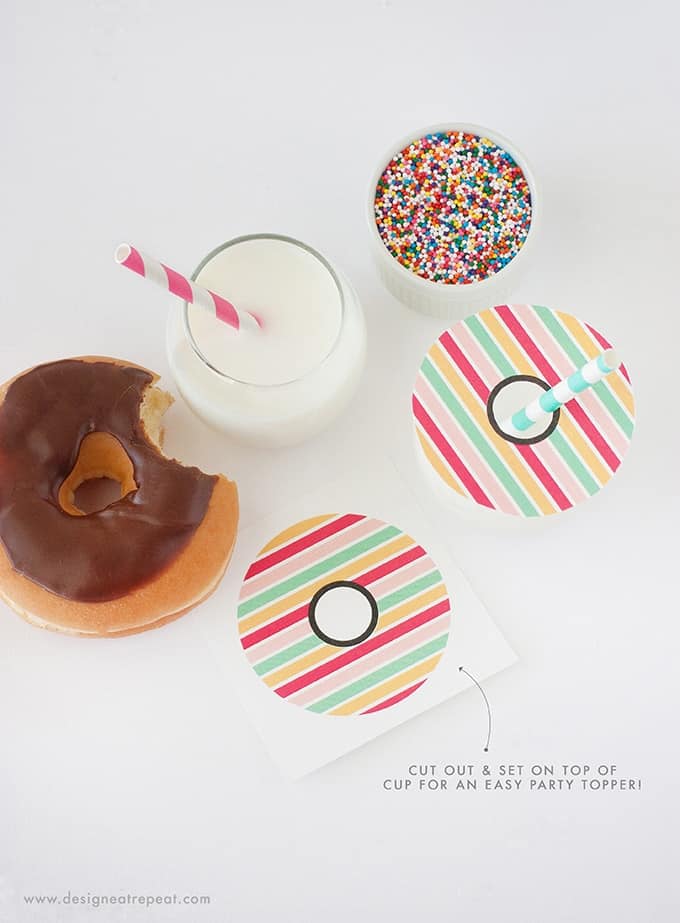 Download these Donut Printable Drink Toppers for a fun DIY party idea! Get the free printables at Design Eat Repeat