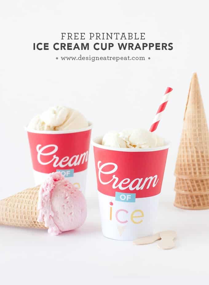 Download this free printable "Cream of Ice" icecream cup wrapper for a fun & unique way to mix up your summer party! Fill with icecream or milkshakes of your choosing! Love the soup reference!