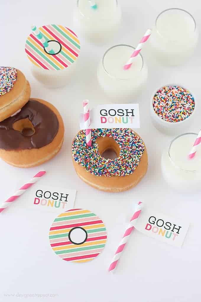 Download this free printable "Gosh Donut" tag & make your morning a whole lot sweeter!