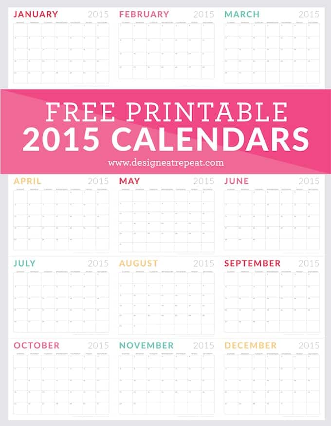 Free Printable 2014 Calendars
