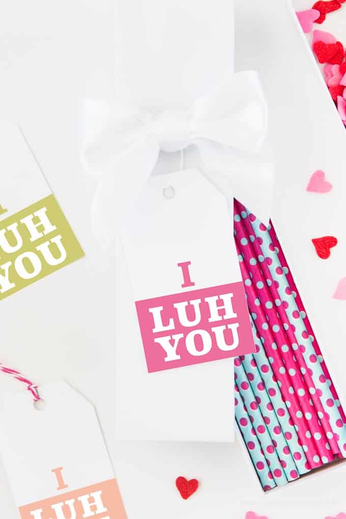 Free Printable "I LUH YOU" Valentine's Day Gift Tags