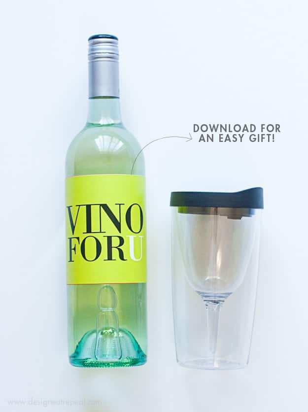 Free Printable Wine Label | Vino For U | Wine Gift Basket Idea