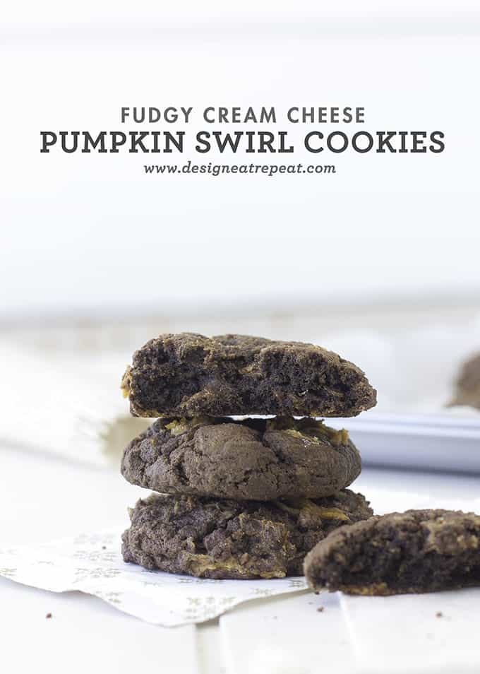 Fudgy Cream Cheese Pumpkin Swirl Cookies | by Design Eat Repeat