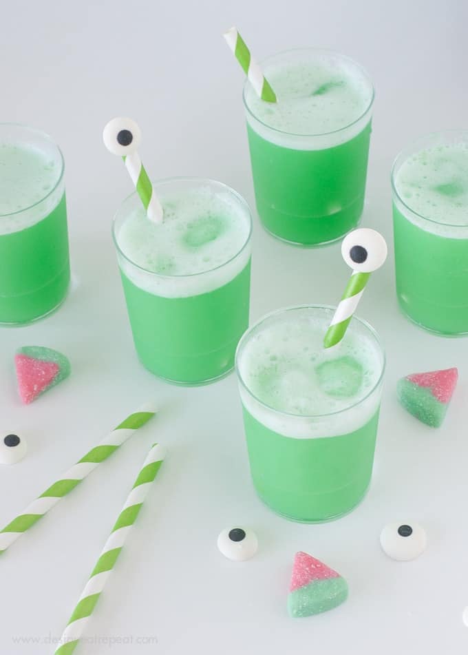 Halloween Watermelon Punch with DIY Eyeball Drink Stirrers