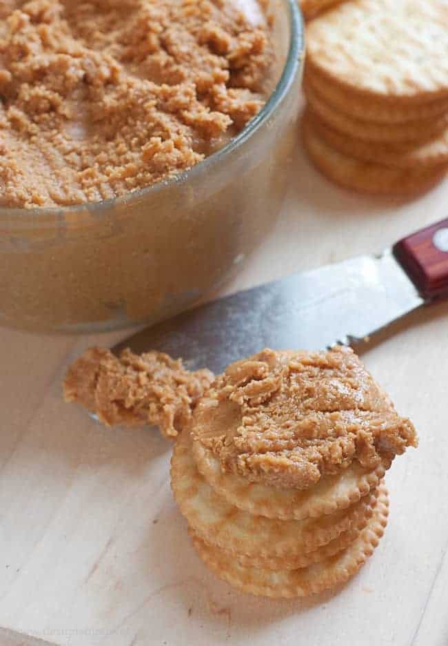 Homemade Peanut Butter made with Peanuts, Honey, and Olive Oil
