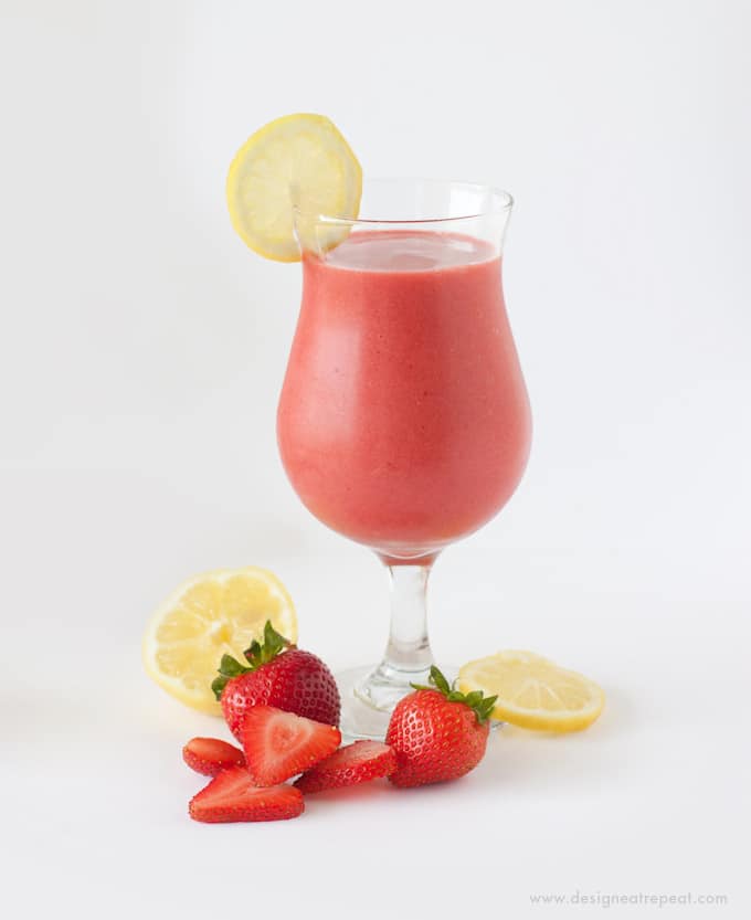 Homemade Strawberry Lemon Yogurt Smoothies by Design Eat Repeat