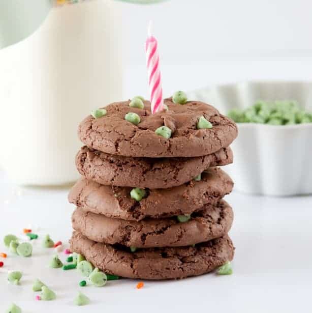 Mint Chocolate Cake Brownie Cookies