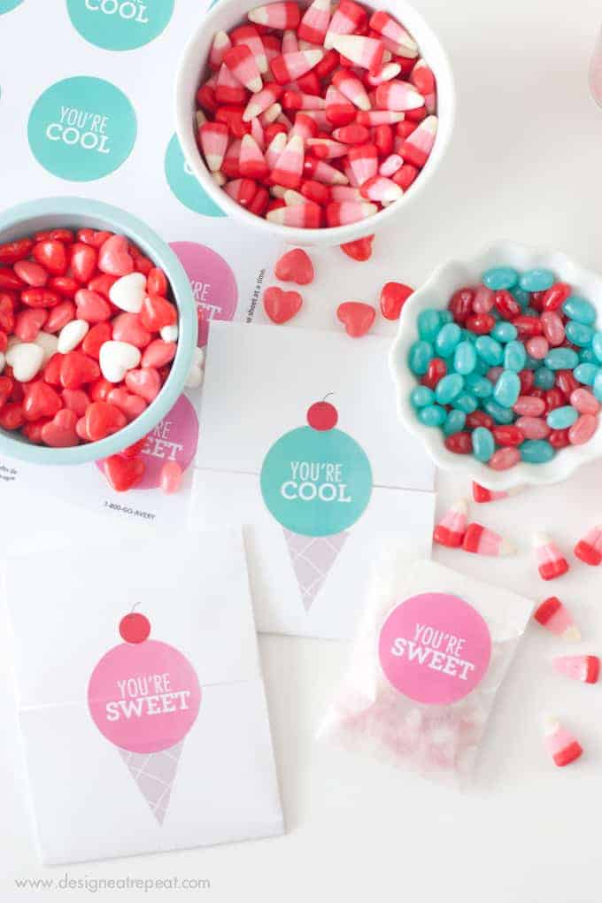 Make your own DIY Valentines with these free printable "Icecream Valentines" from Design Eat Repeat