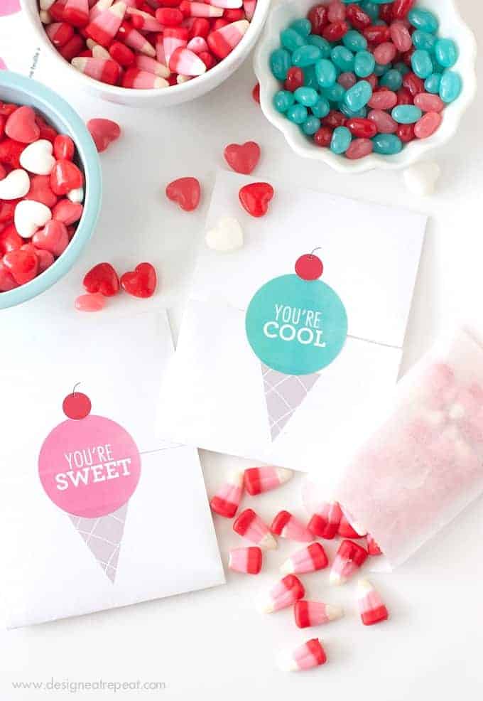 Printable Ice Cream Valentines @michellepaigeblogs.com Make-your-own-Valentines-with-these-free-printables-from-Design-Eat-Repeat-blog