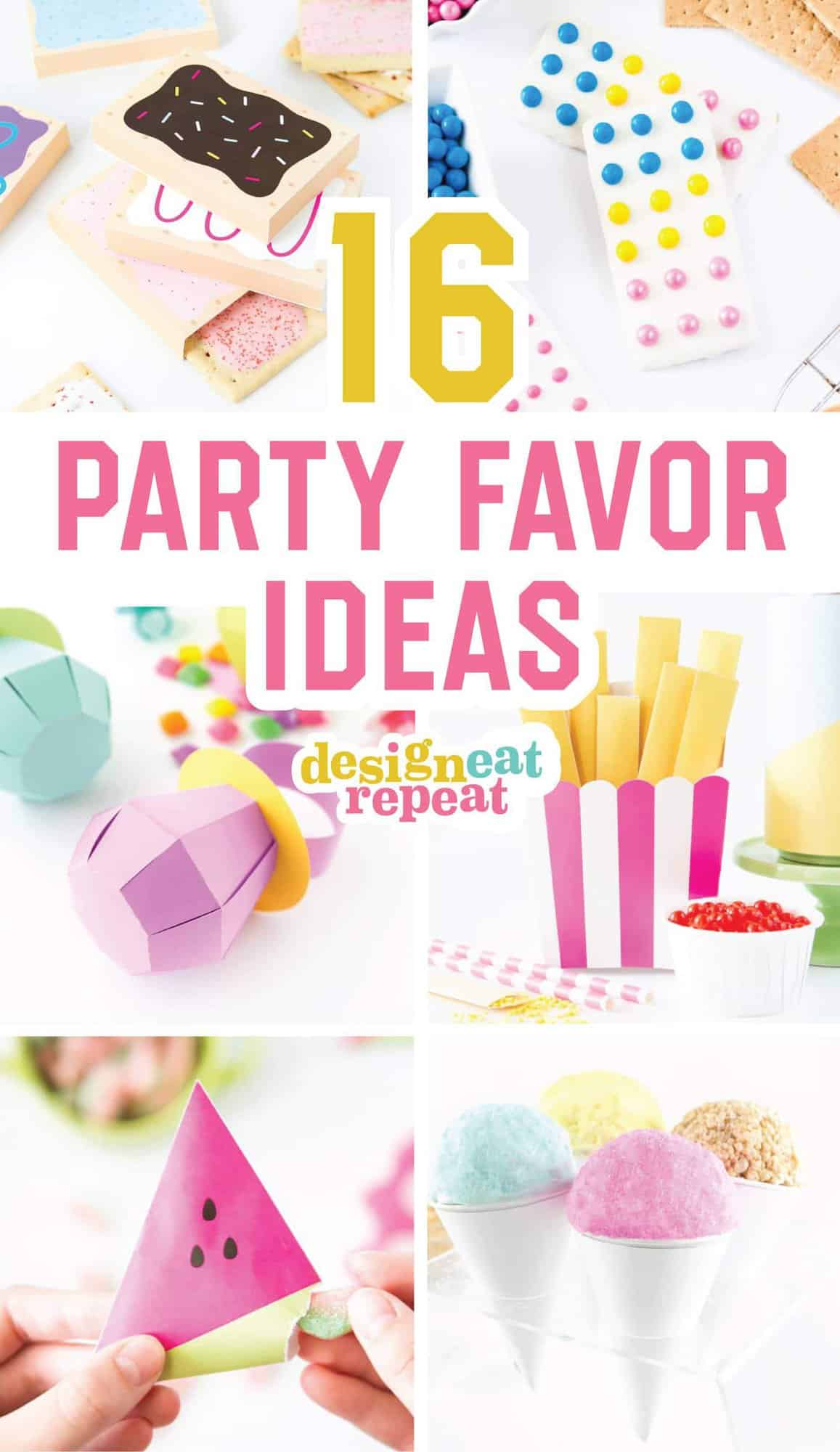 Need some new party favor ideas to keep in your back pocket? You'll want to save this post, because Design Eat Repeat has rounded up 16 unique party favor ideas that are sure to fit the bill for any occasion! | DesignEatRepeat.com | #partyfavor #printable