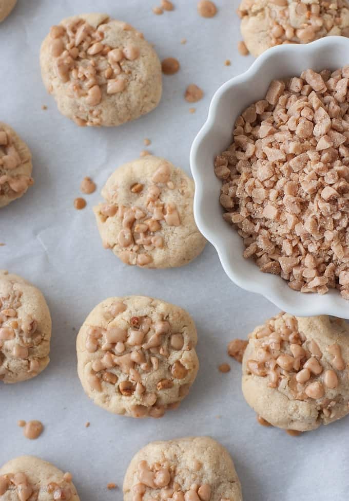 Peanut Butter Chip Toffee Cookies | Design Eat Repeat