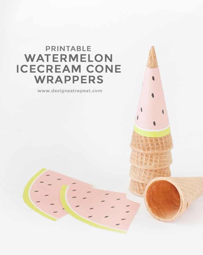 Printable-Watermelon-Icecream-Cone-Wrappers-Perfect-for-summer-or-fruit-themed-parties