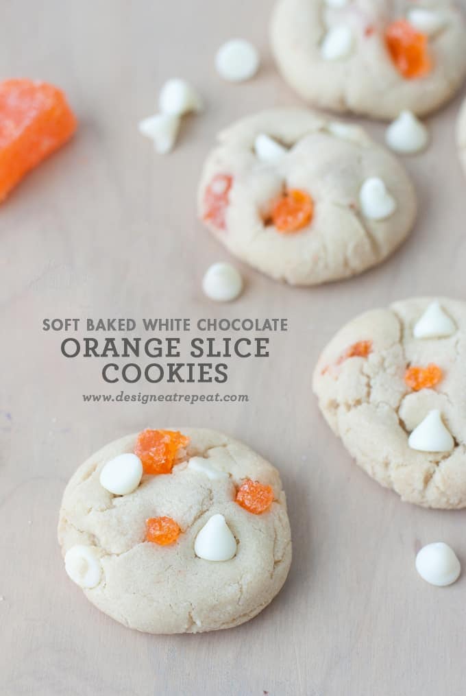 Soft Baked White Chocolate Orange Slice Cookies | Design Eat Repeat Blog
