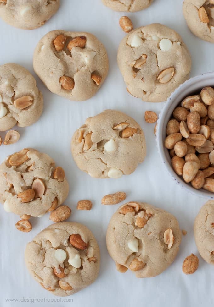 Soft Baked White Chocolate Peanut Cookies