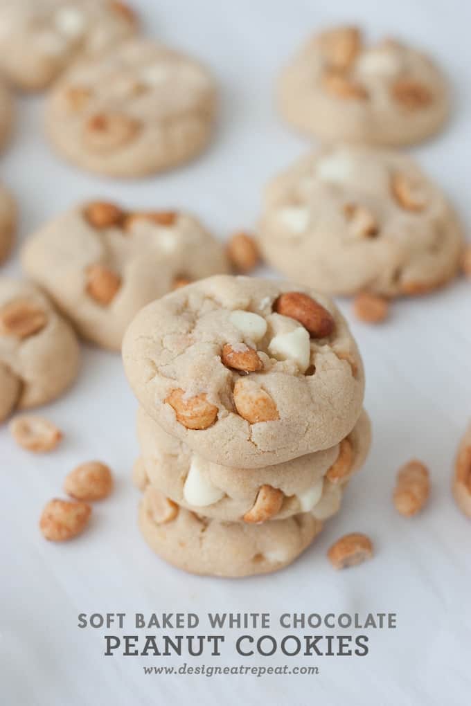 Soft Baked White Chocolate Peanut Cookies | by Design Eat Repeat
