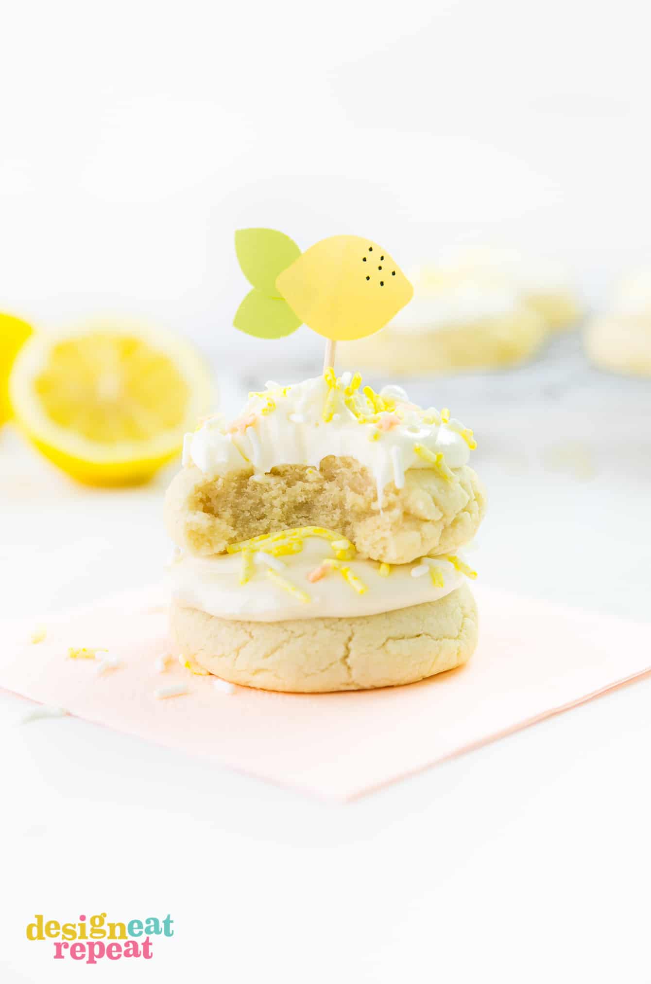 Treat yourself to one of these delicious Soft & Thick Lemon Sugar Cookies. They are easy to make and are infused with a refreshing, light lemon flavor!